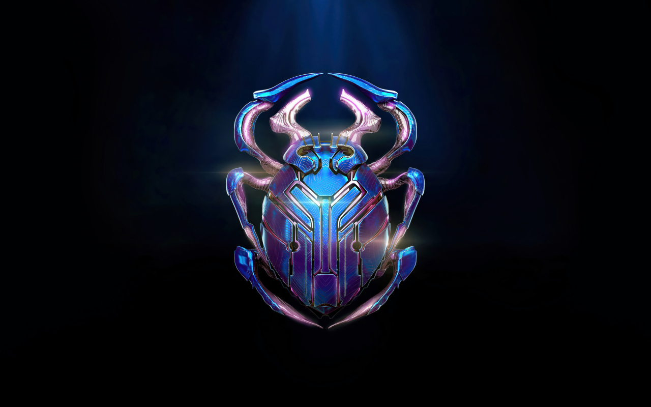 Логотип нового фильма Синий Жук на черном фоне