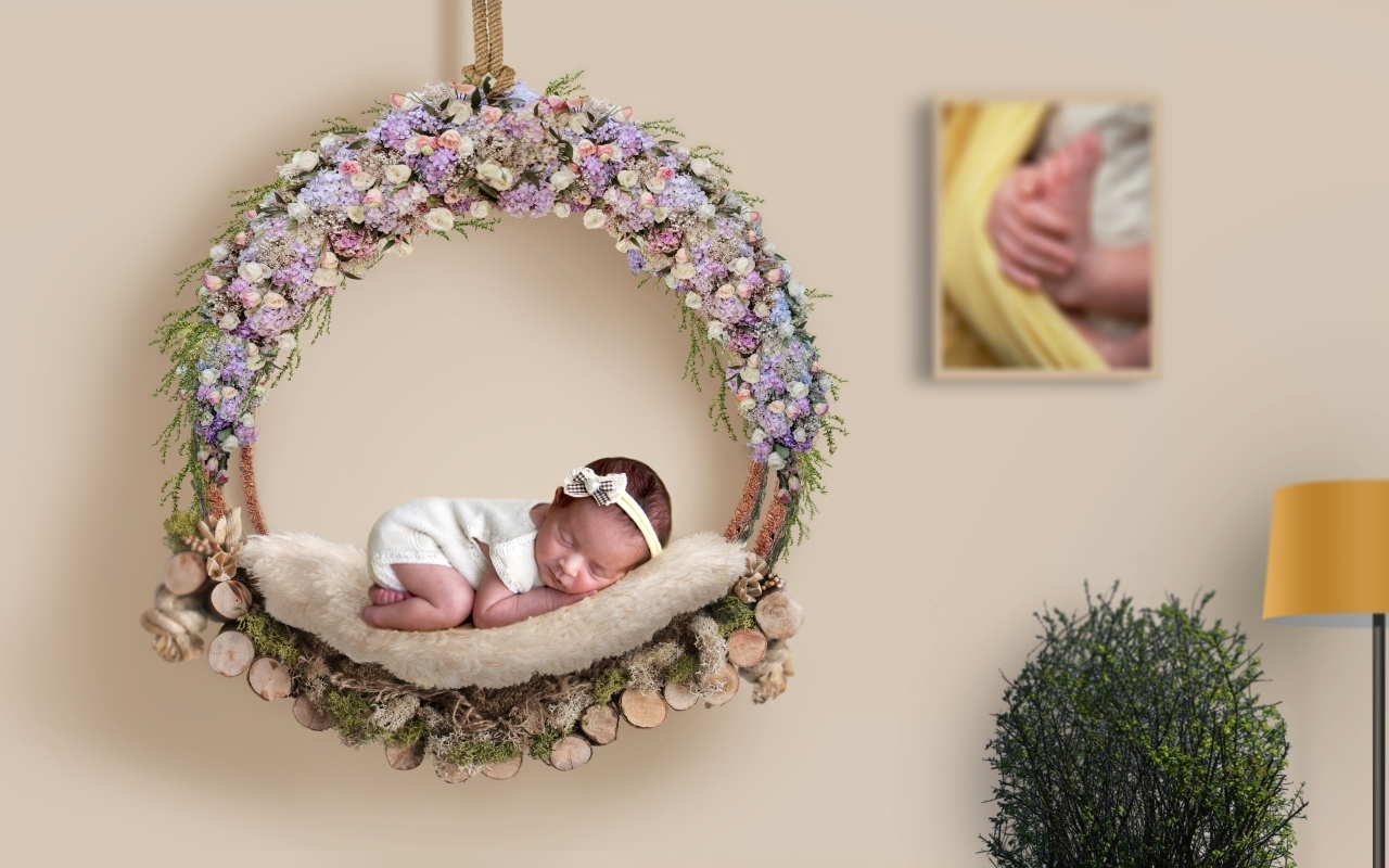 Красивая фотосессия новорожденного ребенка