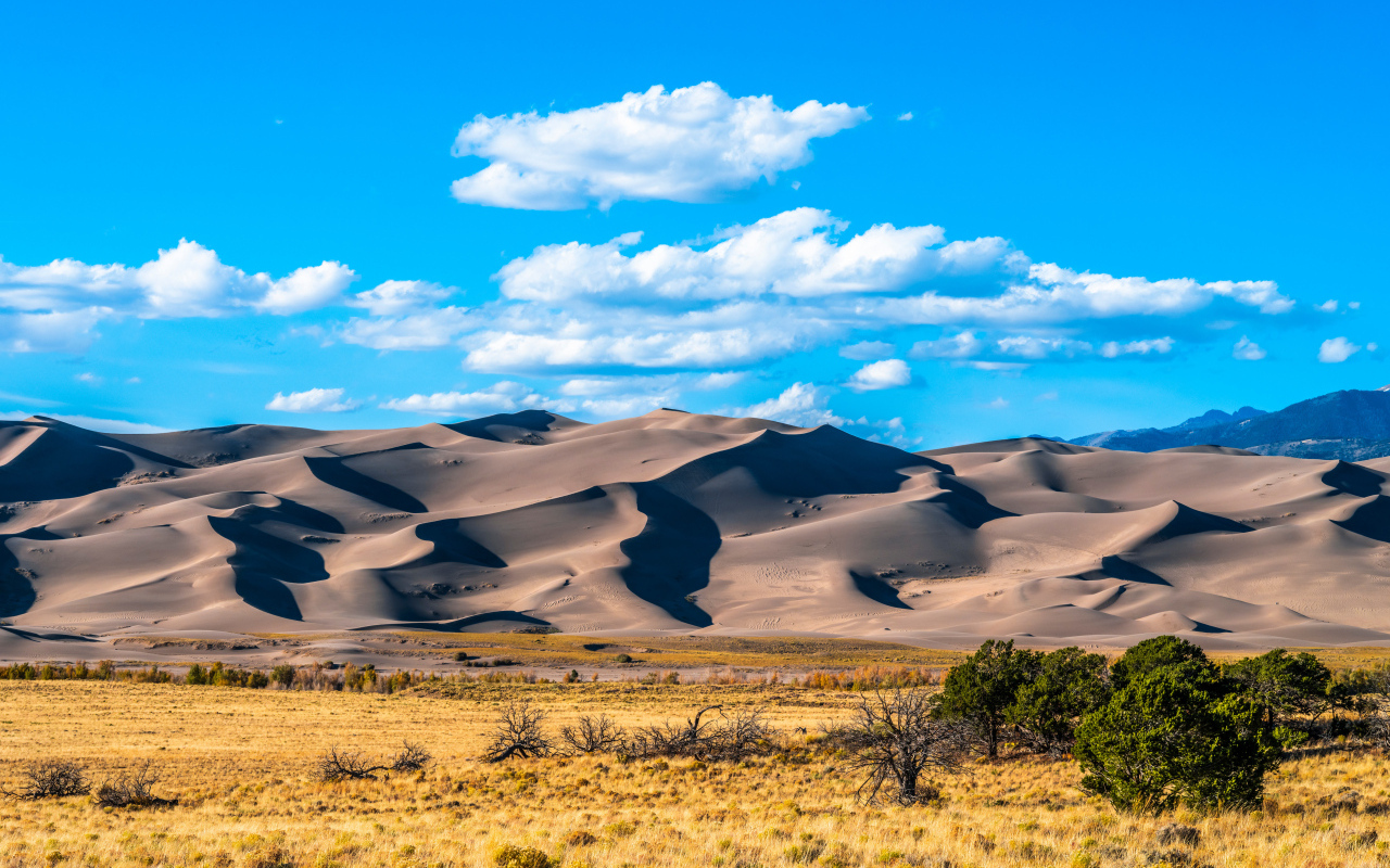 Песчаные бури национального парка Грейт-Санд-Дьюнс, США