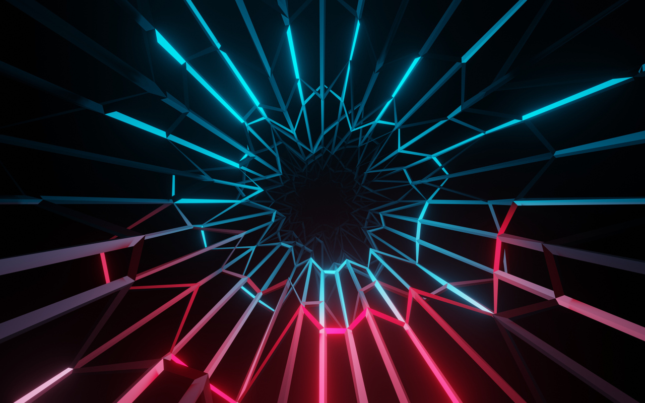 Голубой и розовый фрактальный узор 