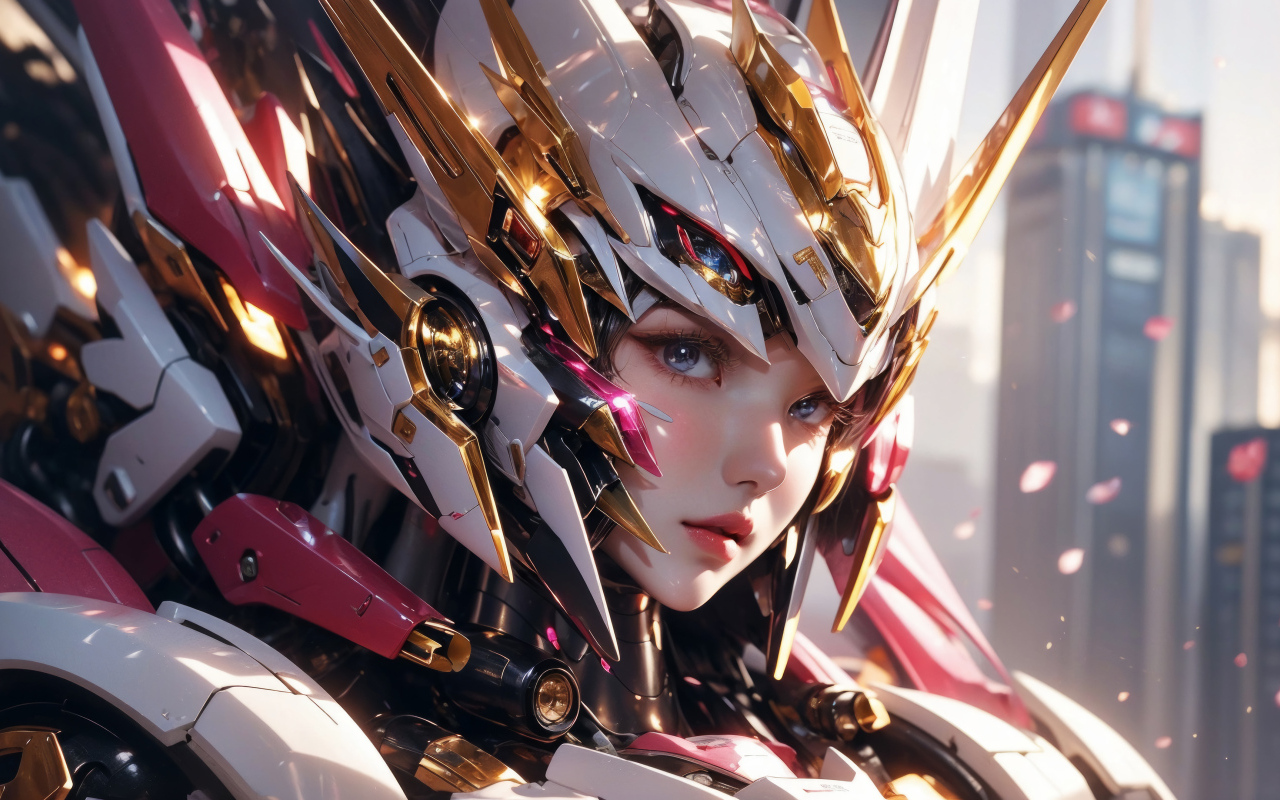 Аниме девушка в костюме робота