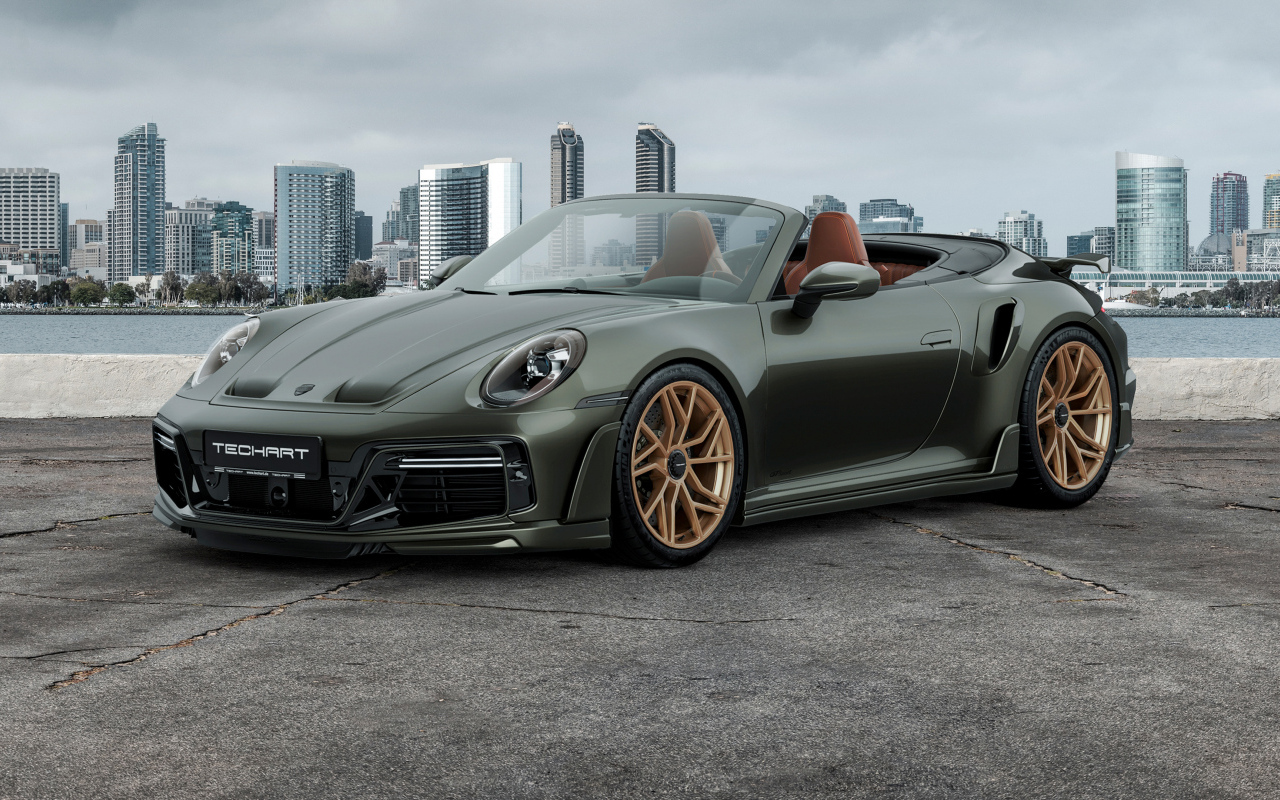 Вид спереди на автомобиль TechArt GTsport Cabrio 2024 года