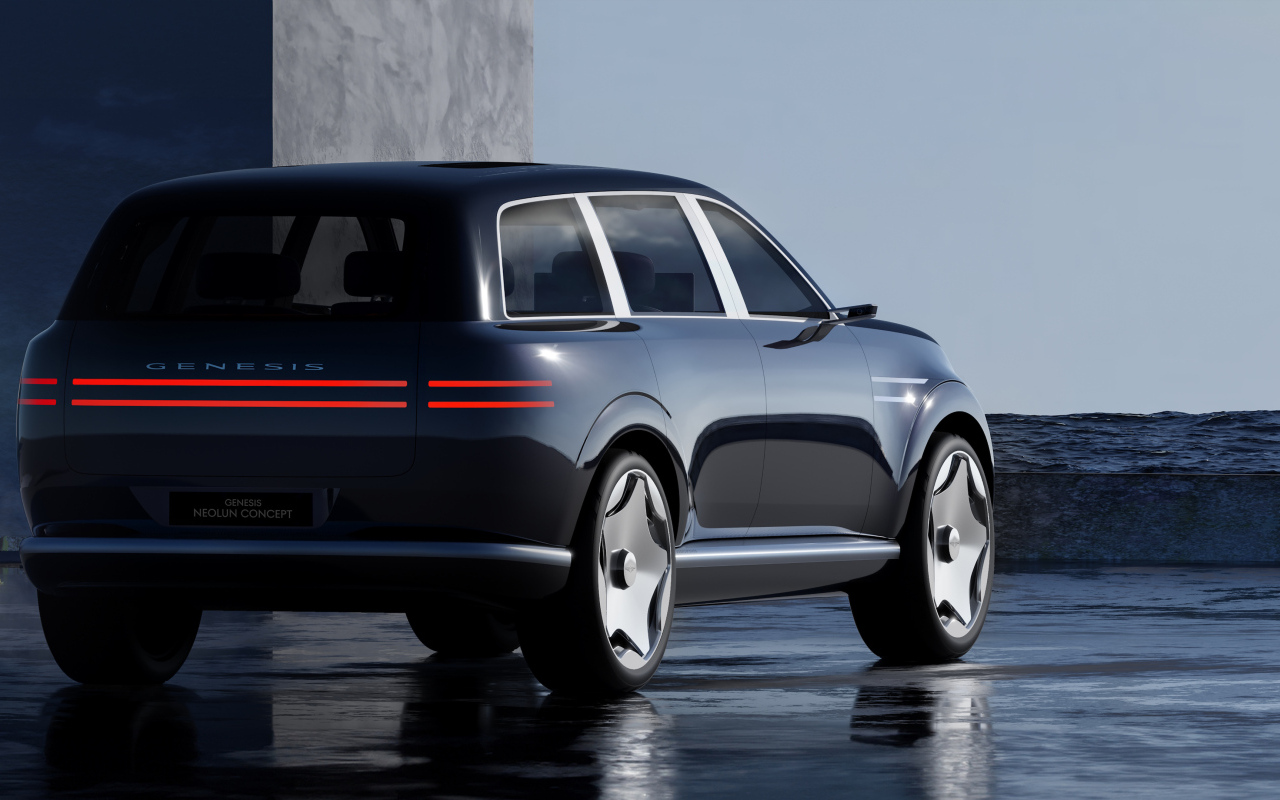 Вид сзади на внедорожник Genesis Neolun Concept 2024  года