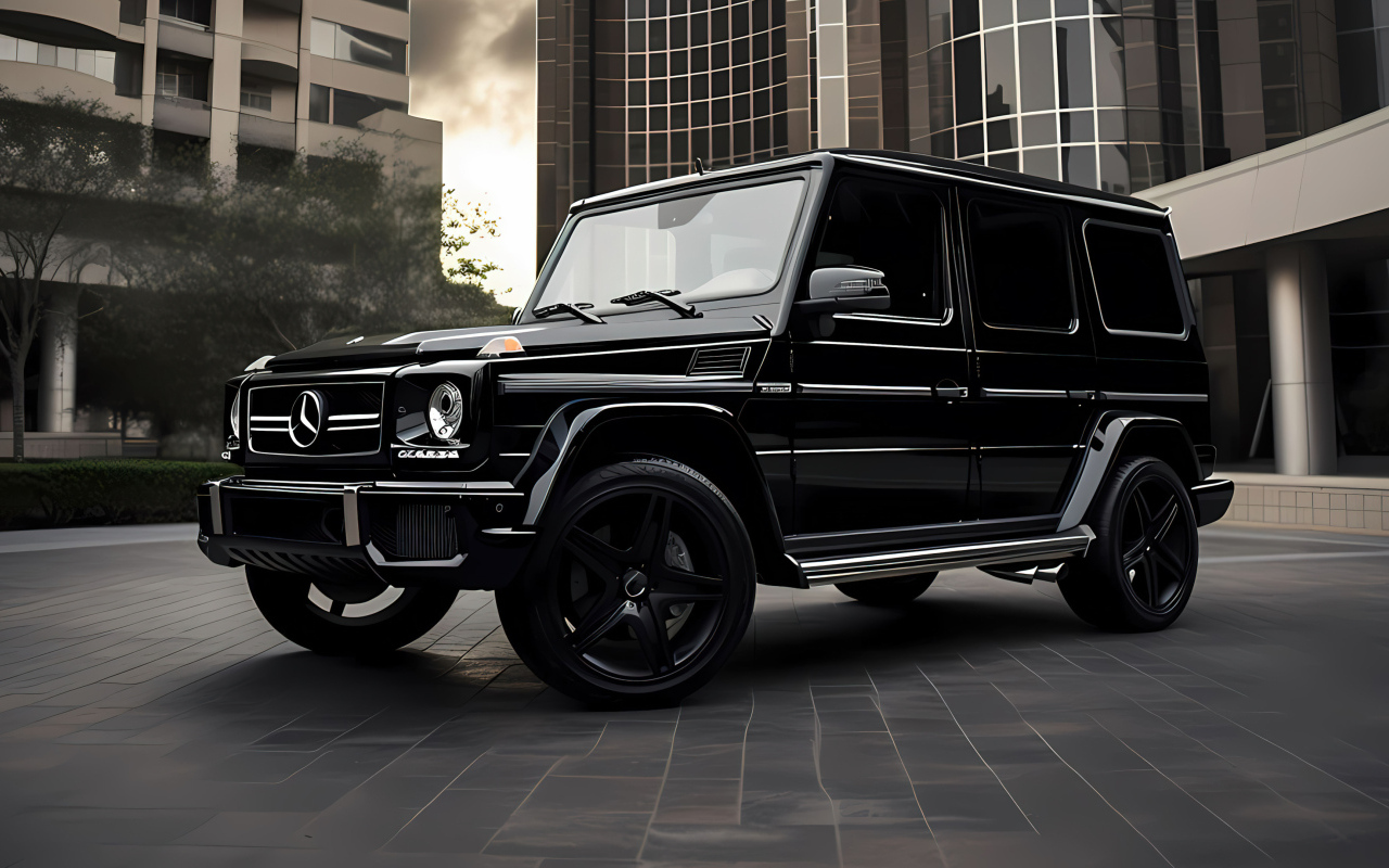 Черный автомобиль Mercedes G Wagon