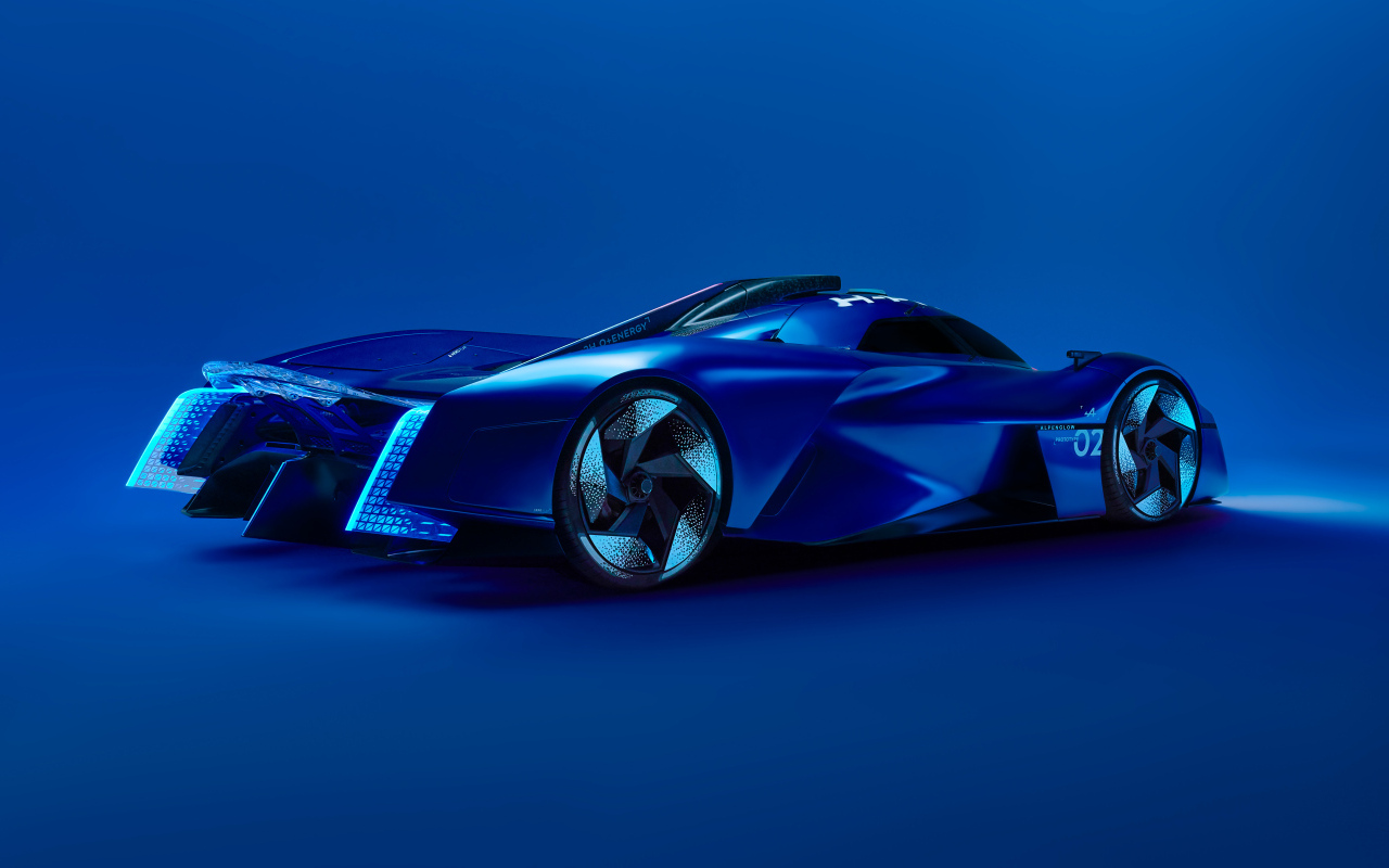 Синий автомобиль Alpine Alpenglow Hy4 2024 года