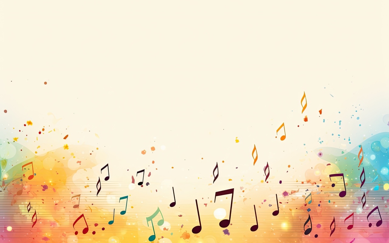 Музыкальный белый фон с нотами 