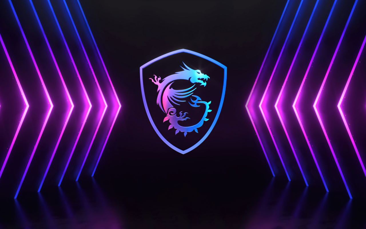 Красивый яркий неоновый фон для логотипа msi