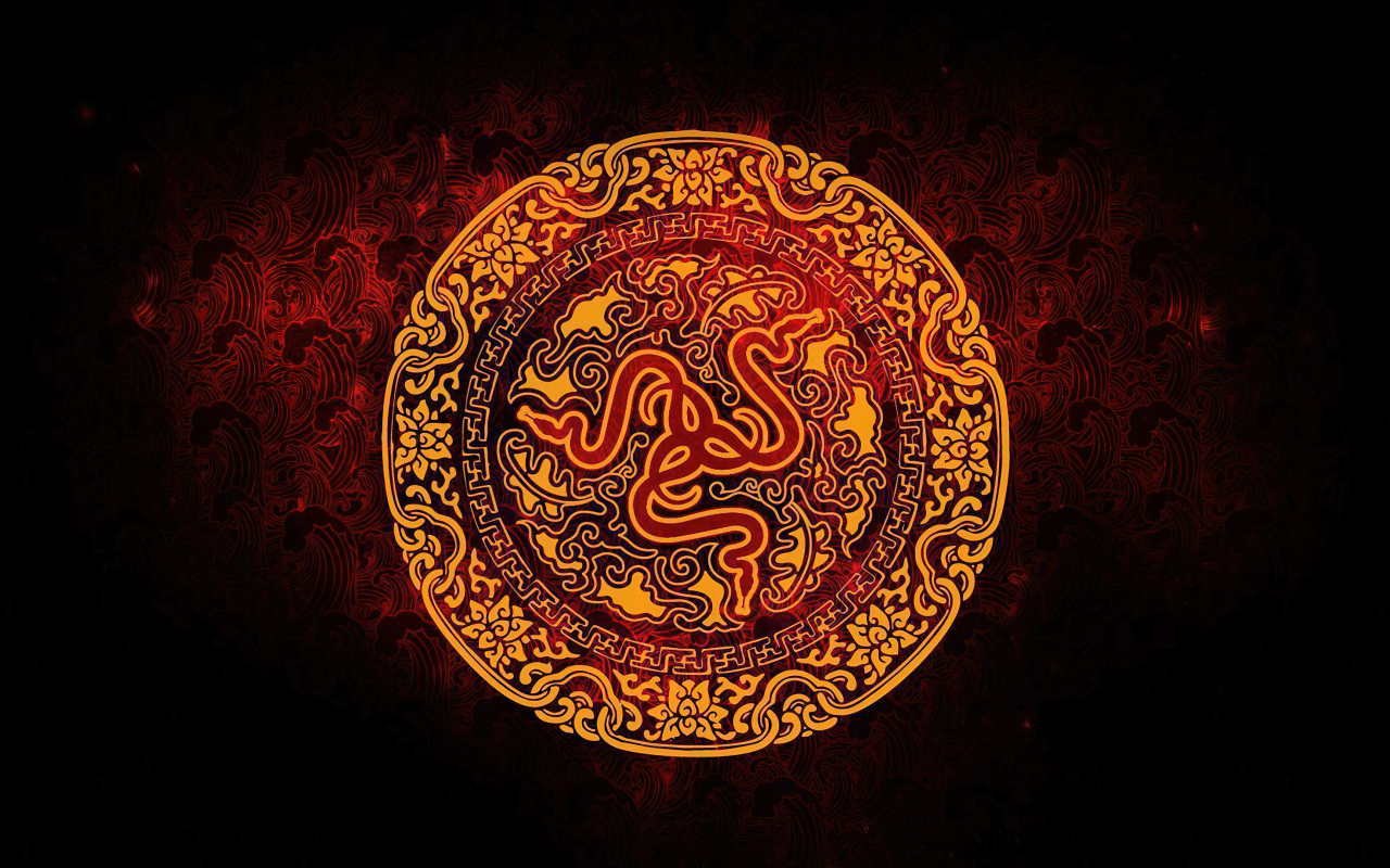 Логотип razer на красивом круглом фоне