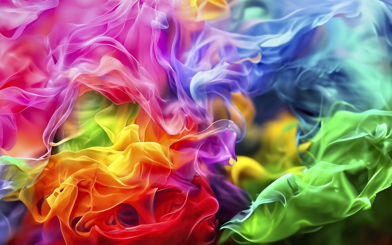 Клубы разноцветного дыма 