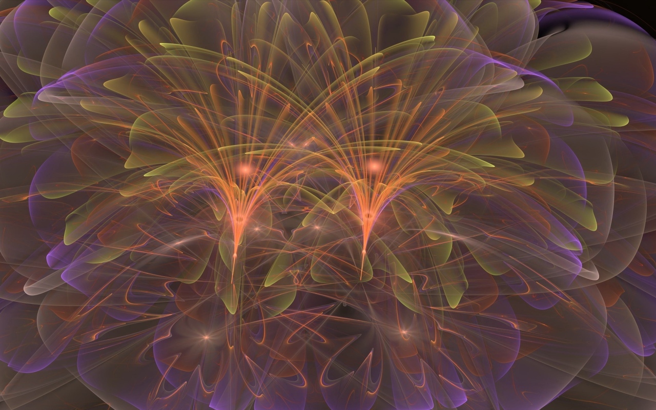 Светящиеся фигуры абстрактных цветов