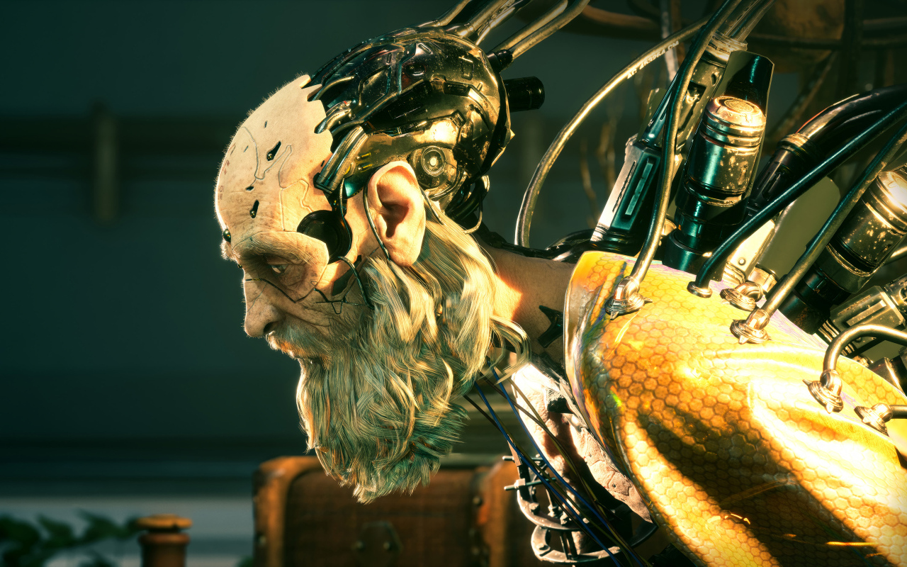 Мужчина робот из компьютерной игры Stellar Blade, 2024