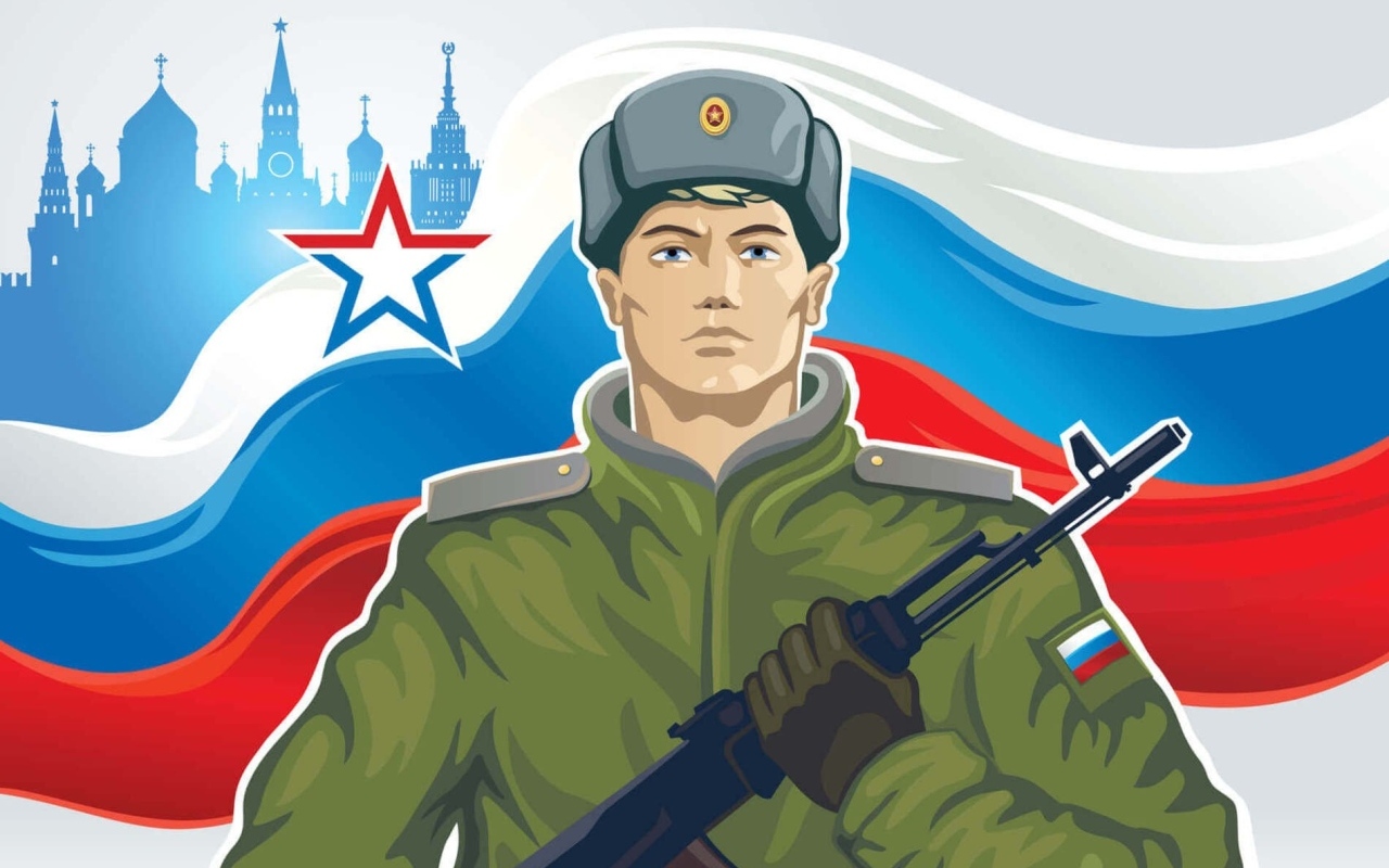 Фон для открытки на 23 февраля с солдатом