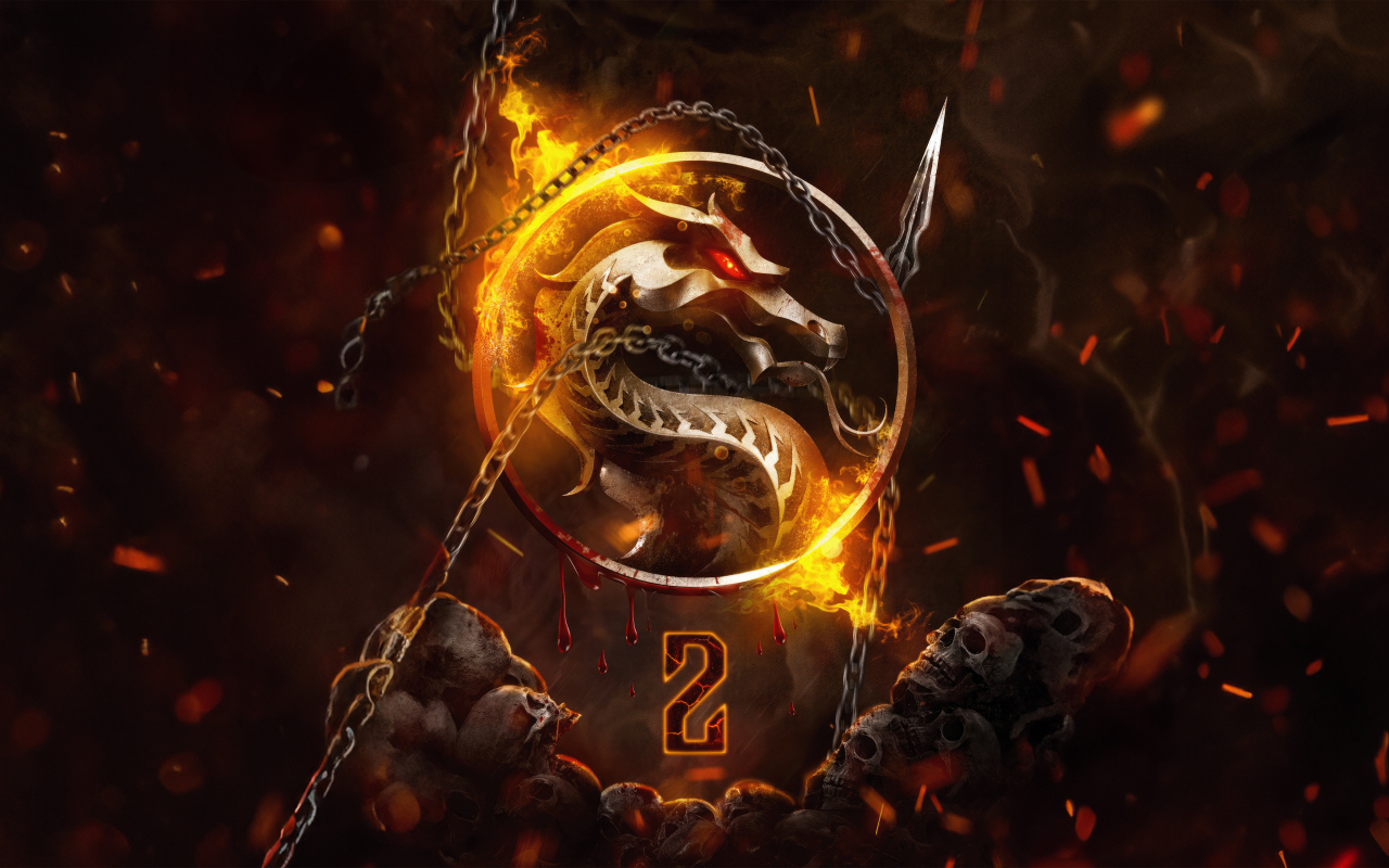 Огненный постер нового фильма Мортал Комбат 2, 2024