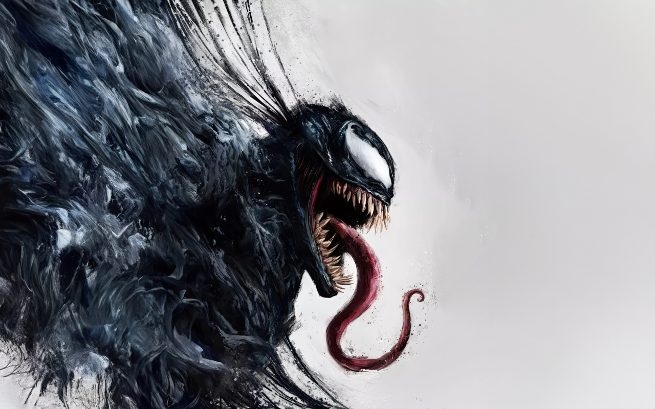 Монстр на сером фоне в фильма Веном: Последний танец, 2024