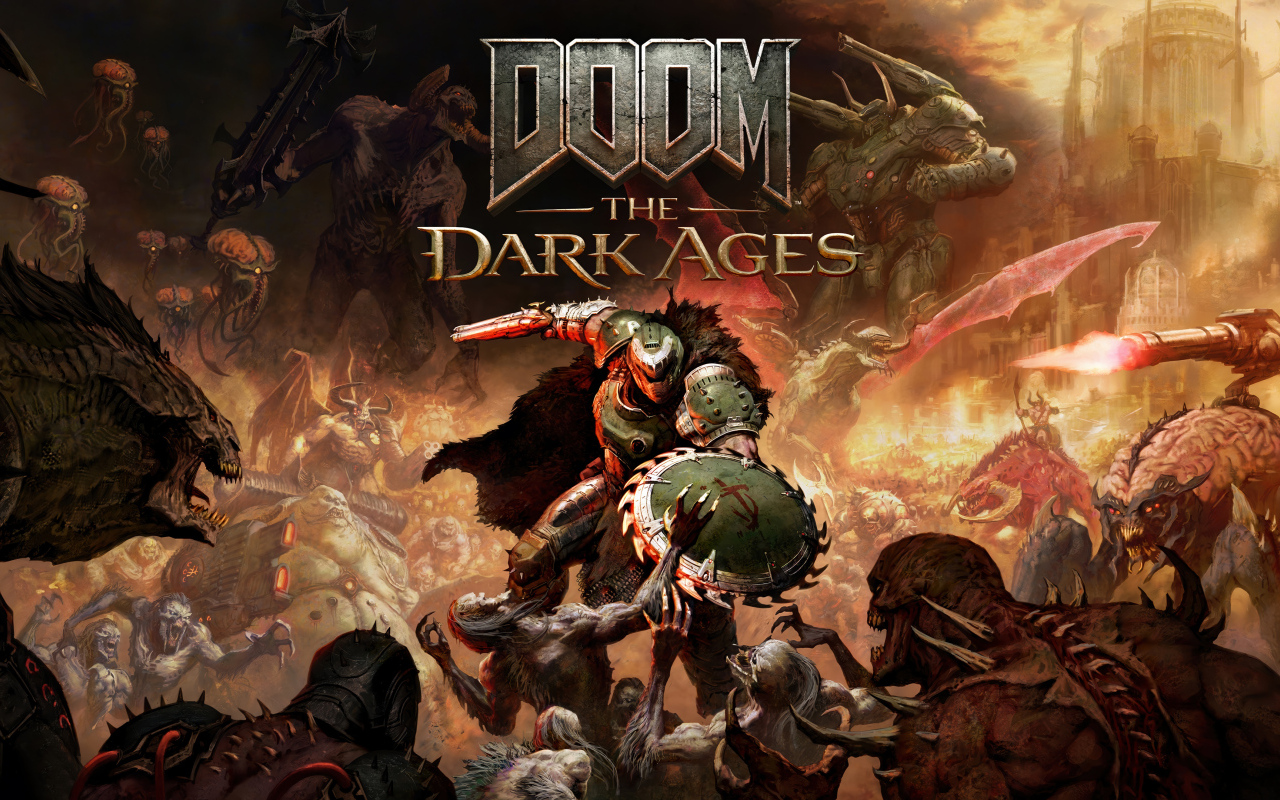Постер новой компьютерной игры Doom: The Dark Ages, 2025