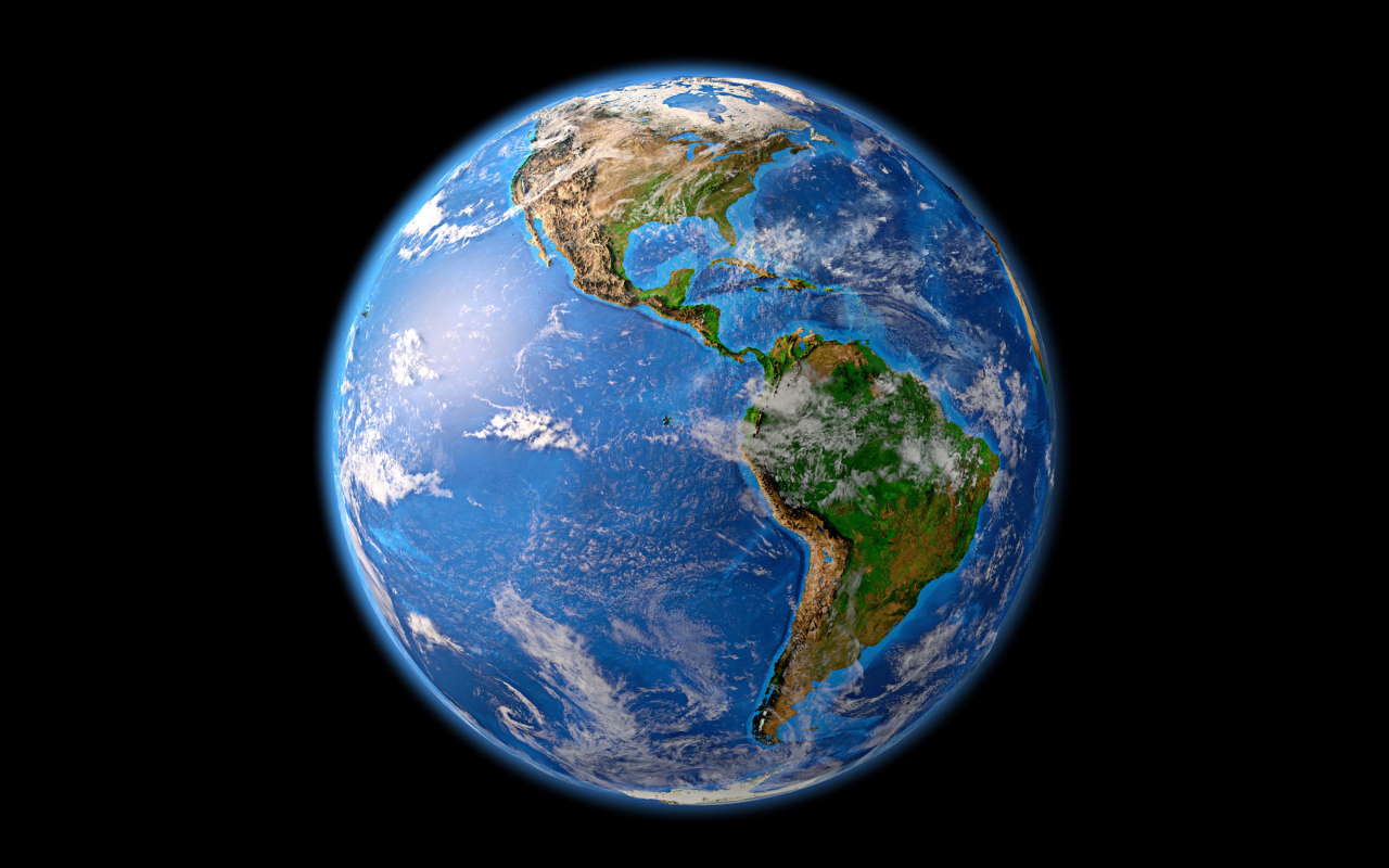 Красивая планета земля на черном фоне