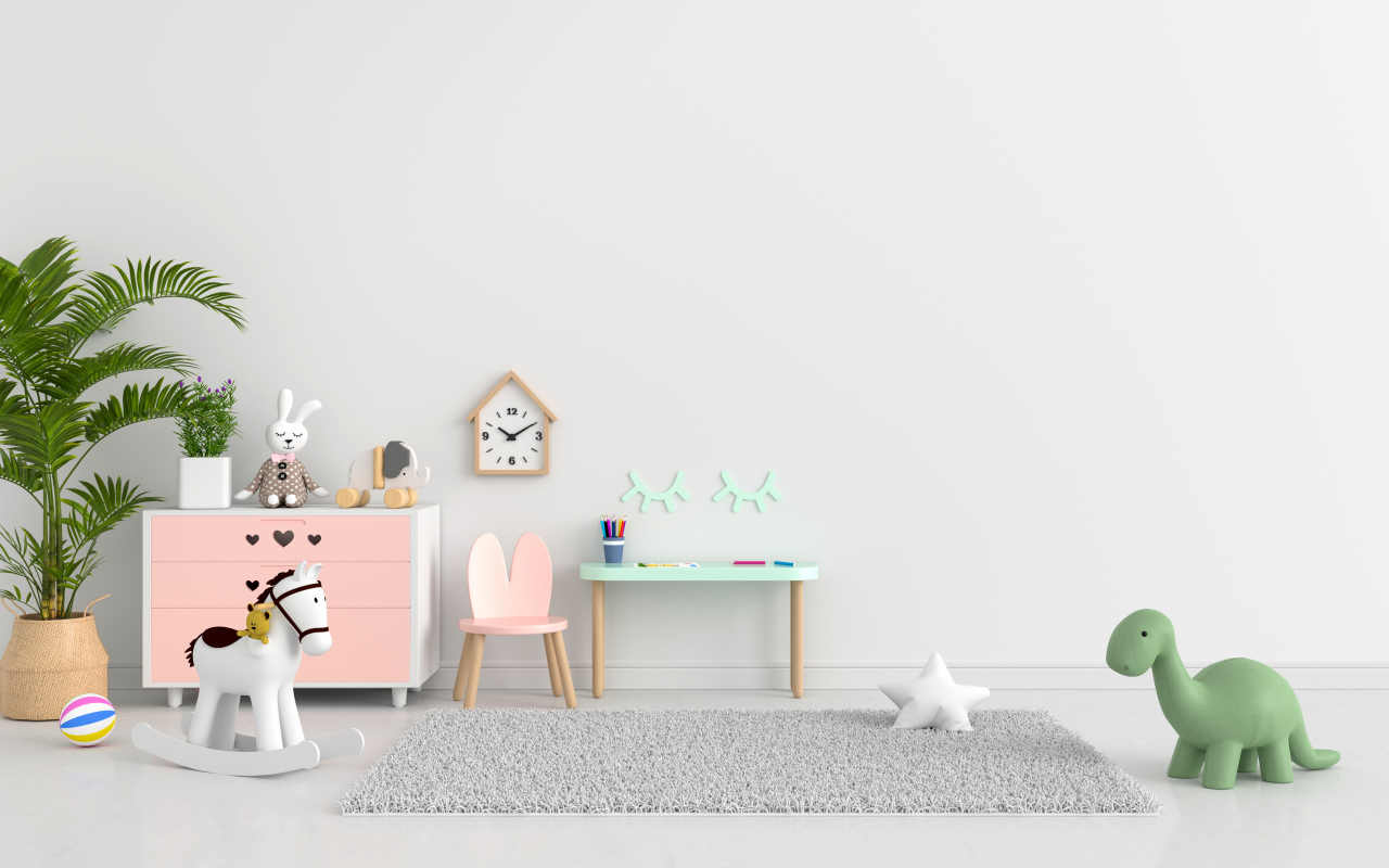 Интерьер детской комнаты с игрушками