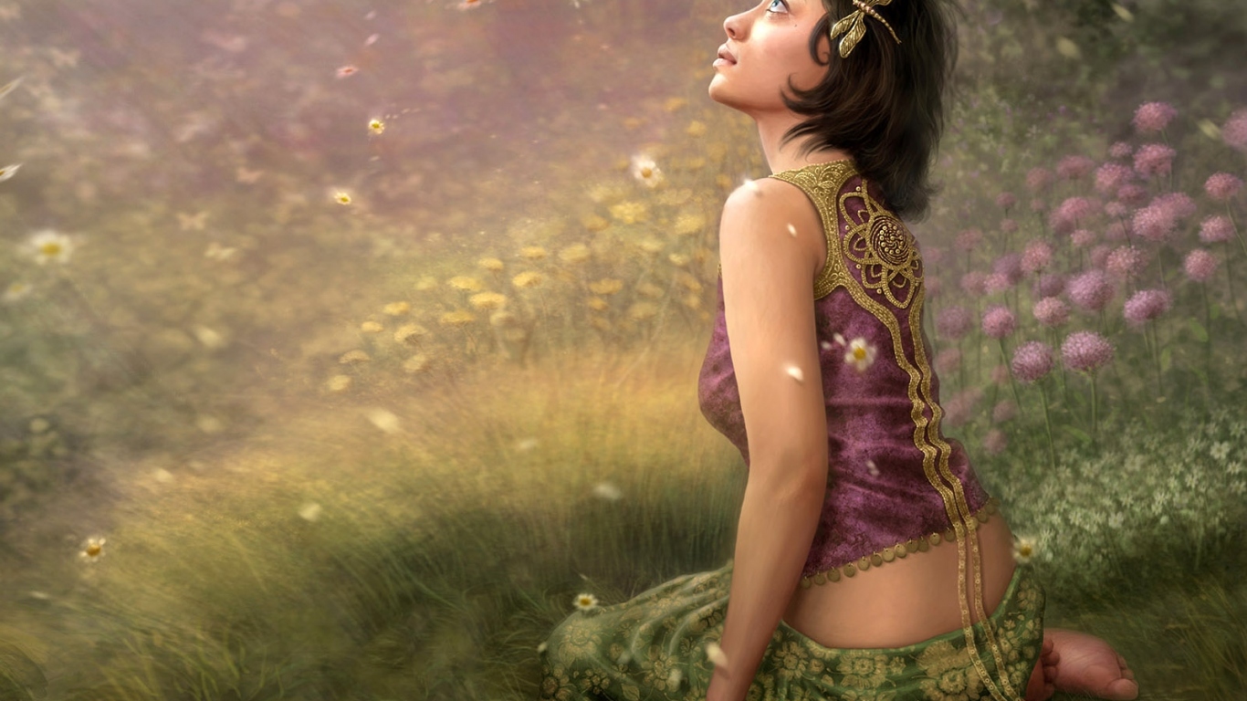 Девушка на поле