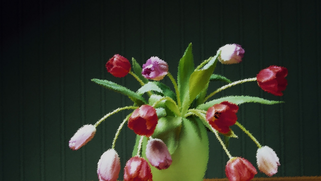 Нарисованные цветы