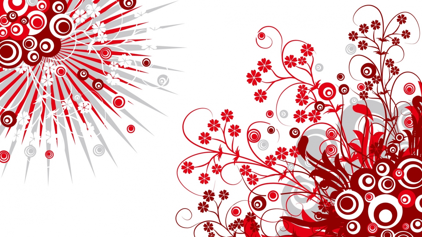 Красно белая векторная картина