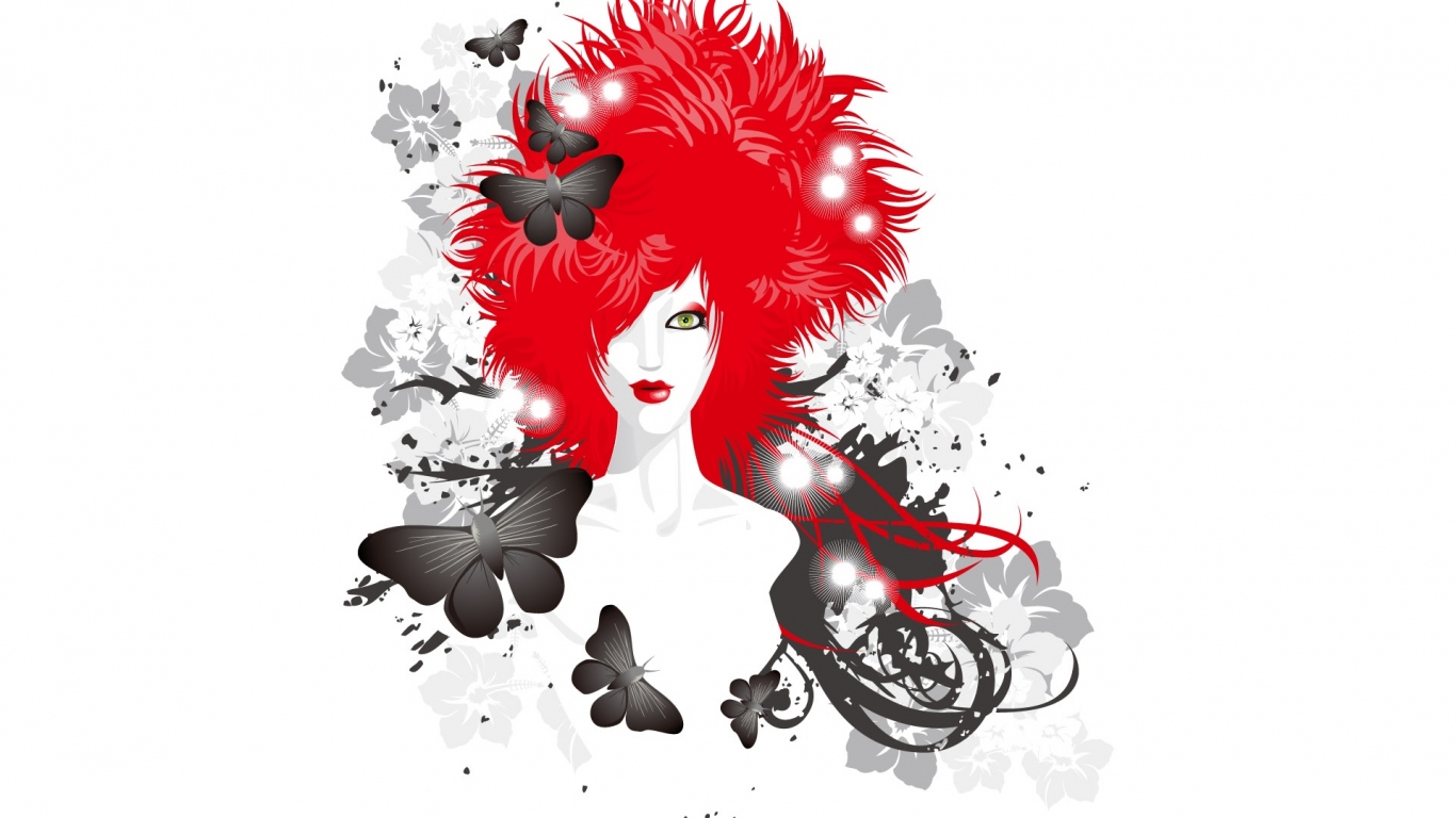 Девушка с красными волосами