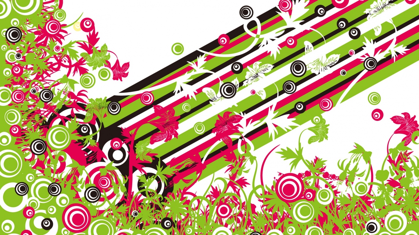 Векторные Цветы и бабочки