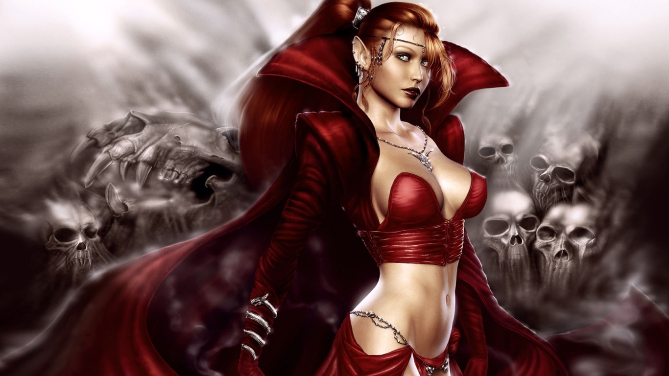 Кровавая принцесса в красном платье