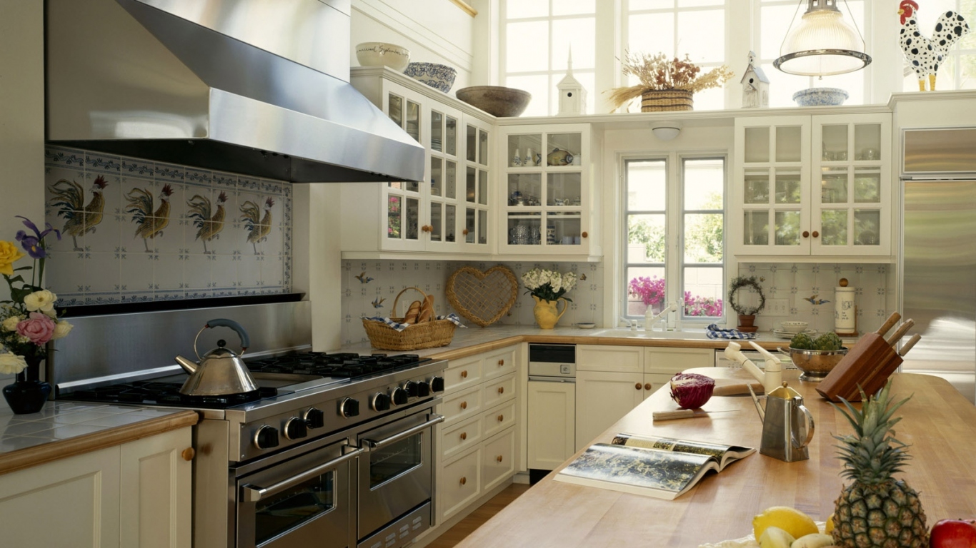 Дизайн большой кухни