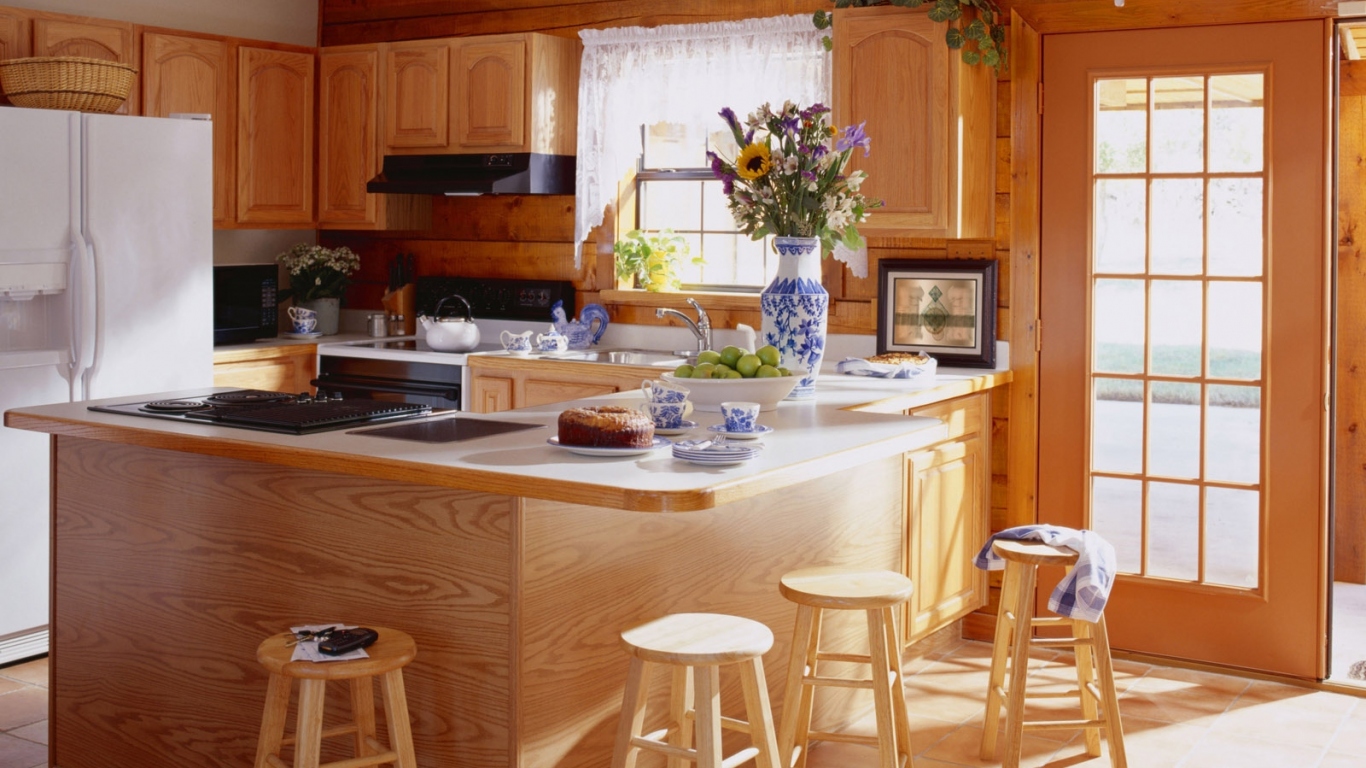 Дизайн кухни под дерево