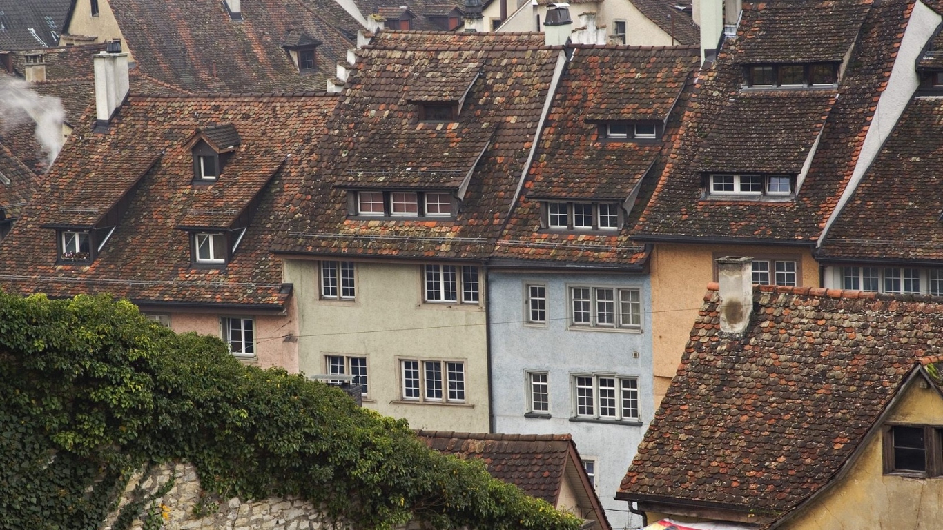 Верхушки крыш, Schaffhausen, Швейцария