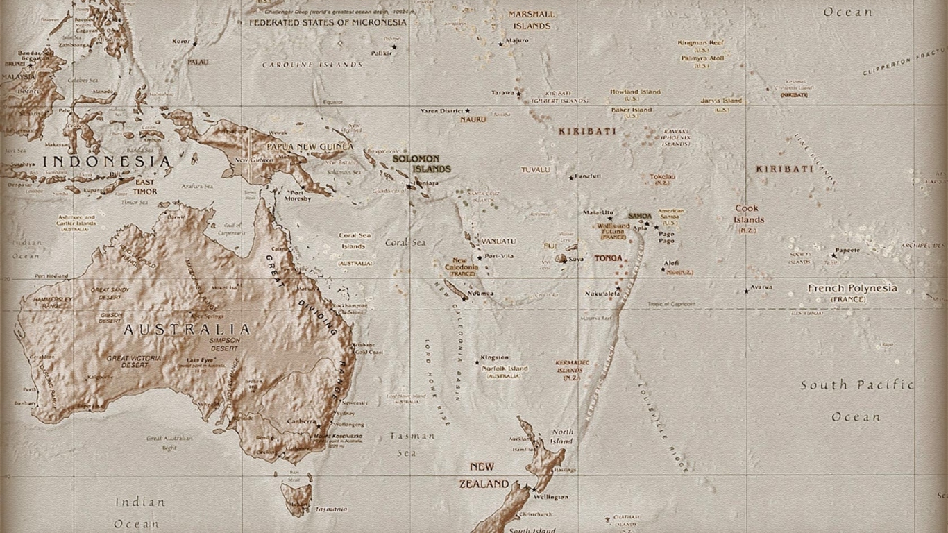 Карта Океании