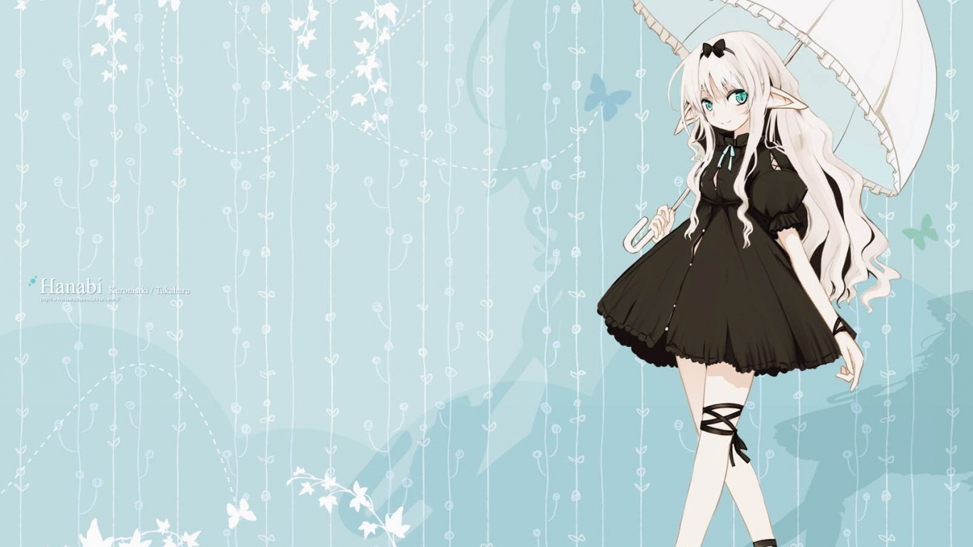 Аниме Девушка с зонтиком