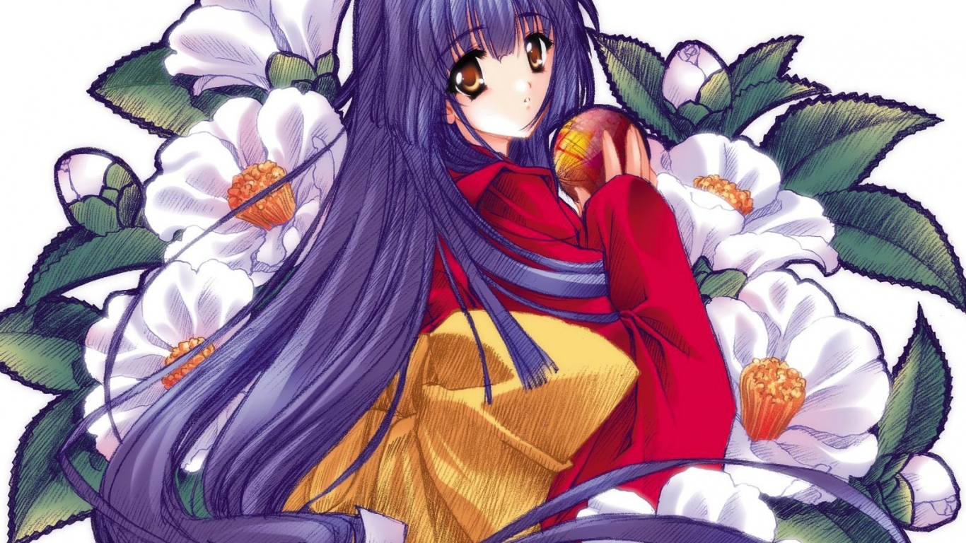 Рисованная девушка аниме