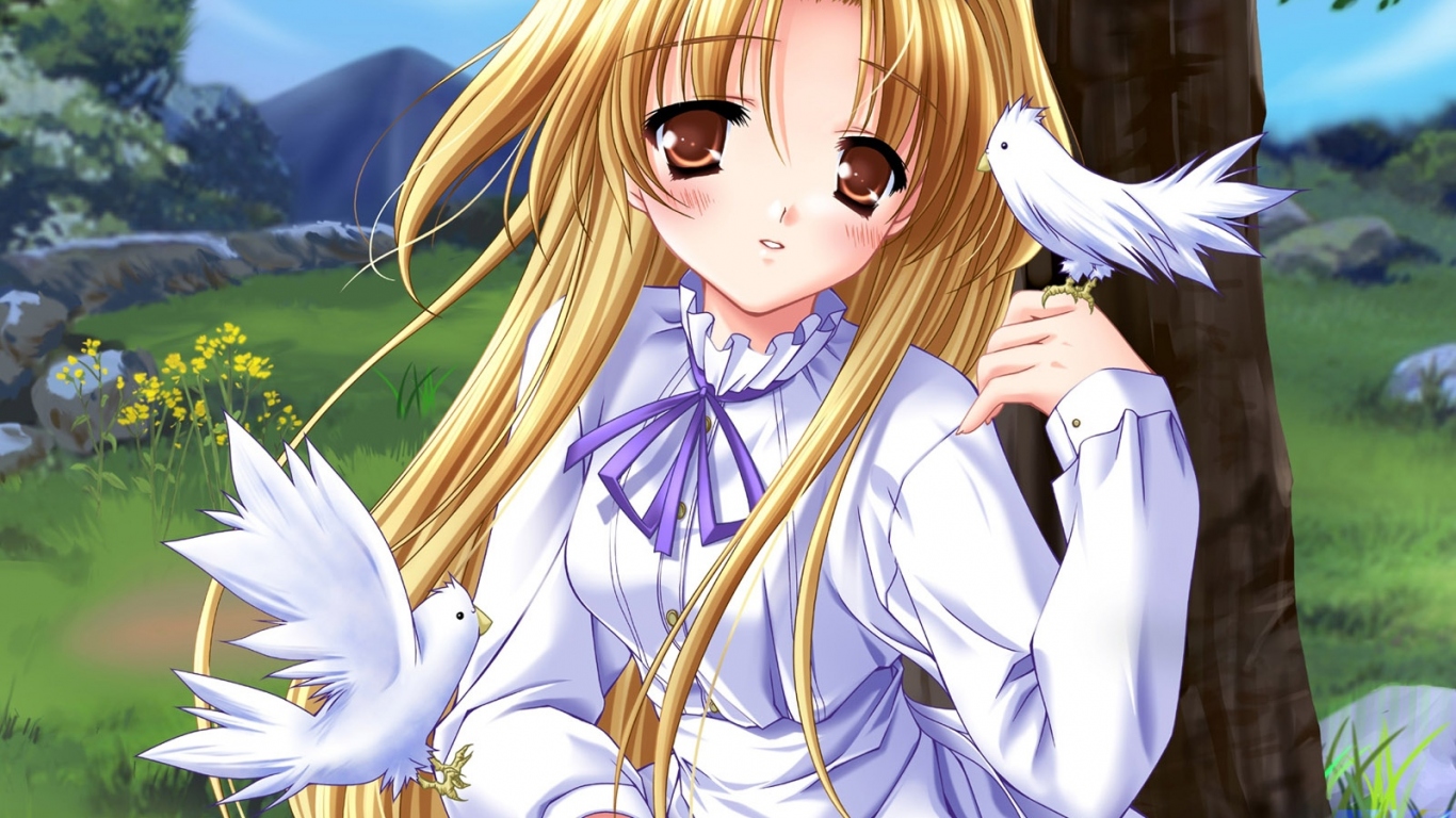 Девочка с птичками