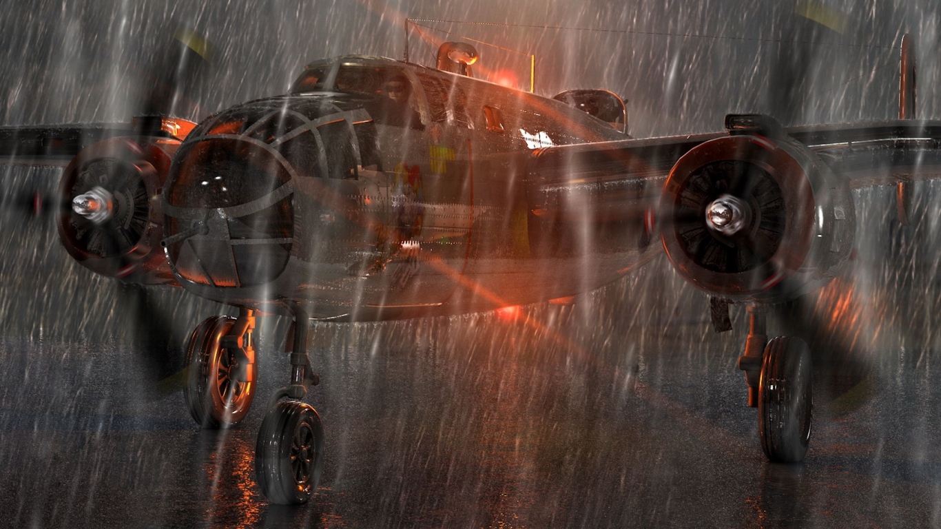 Самолет под дождем