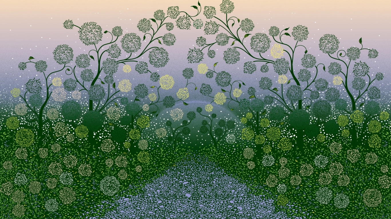 В зеленом саду