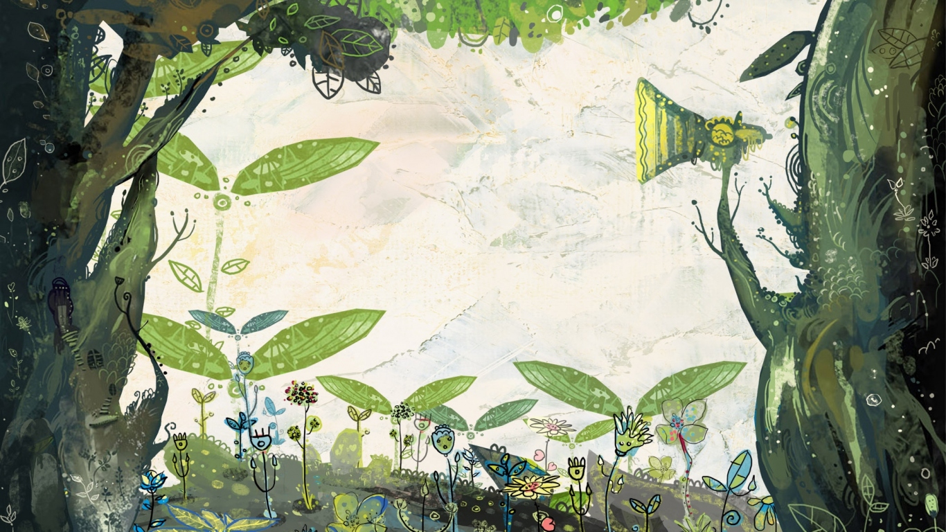 Рисованные цветы