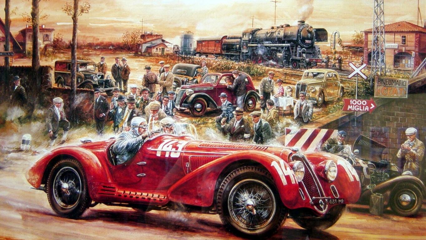 Красный ретро автомобиль