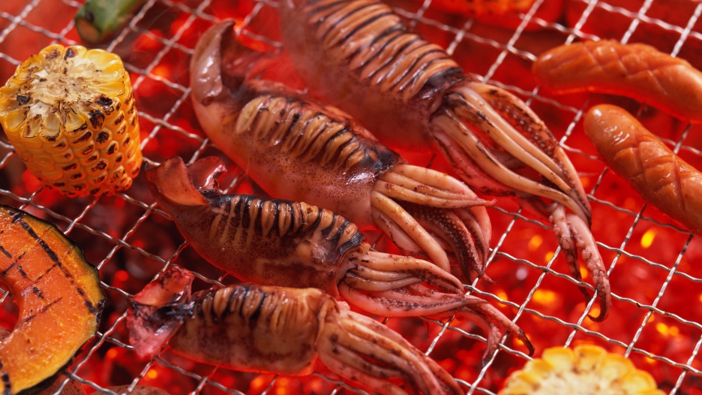 Кальмар барбекю