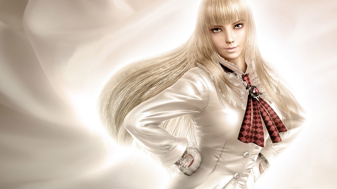 Блондинка в белом