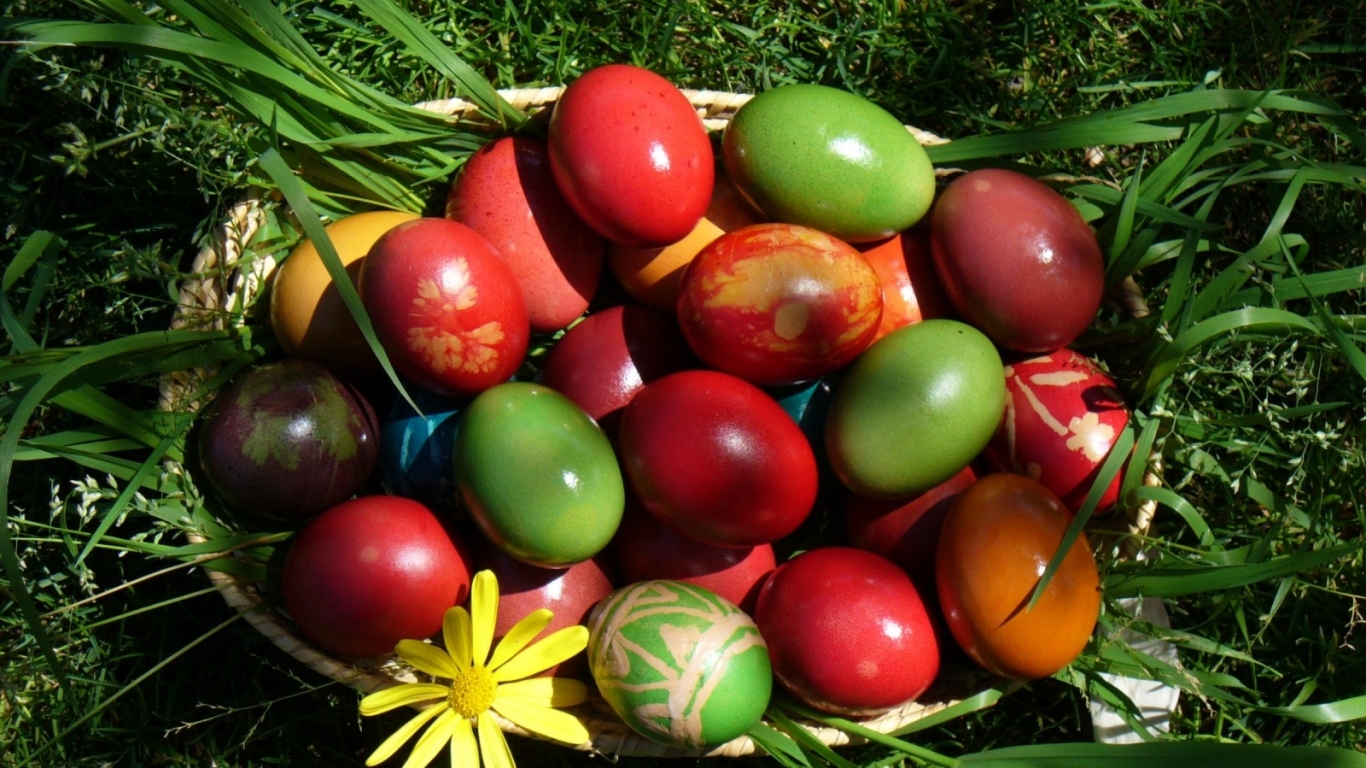 Разноцветные Пасхальные яйца