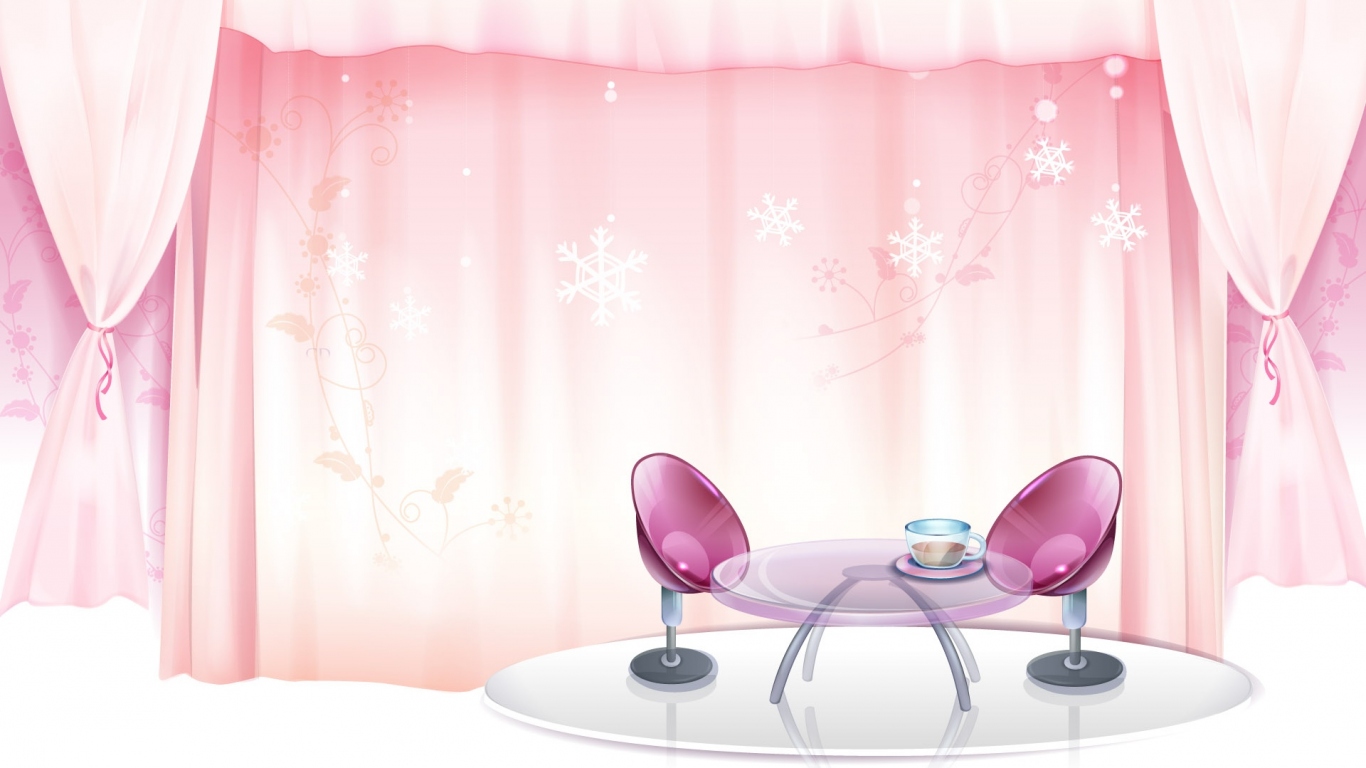 Розовая занавеска