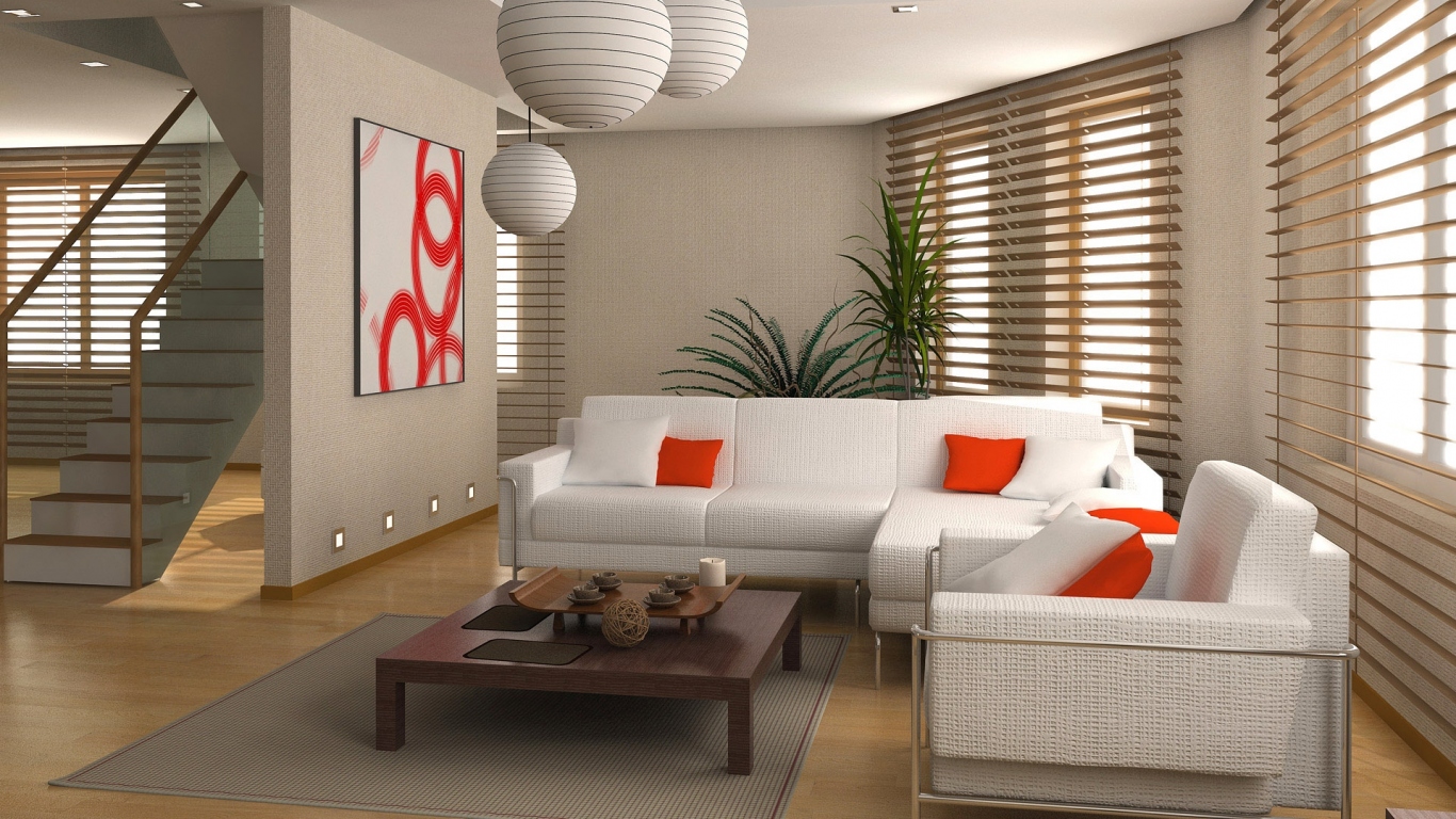 Интерьер двухэтажных апартаментов