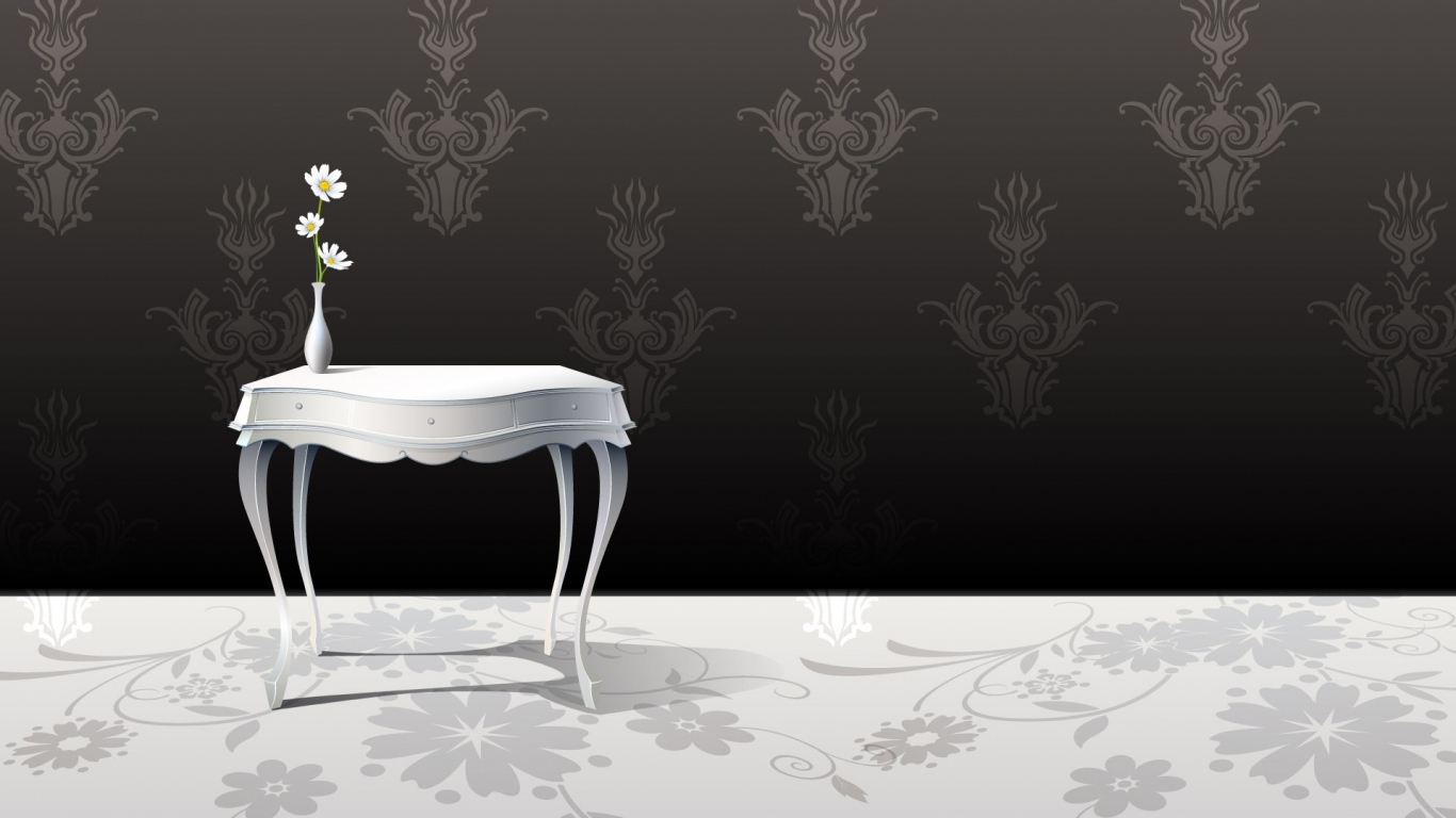 Белый столик