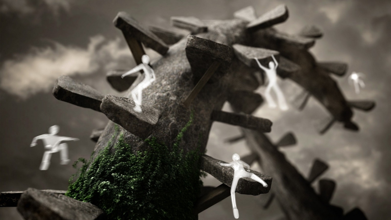 Белые человечки дереволазы