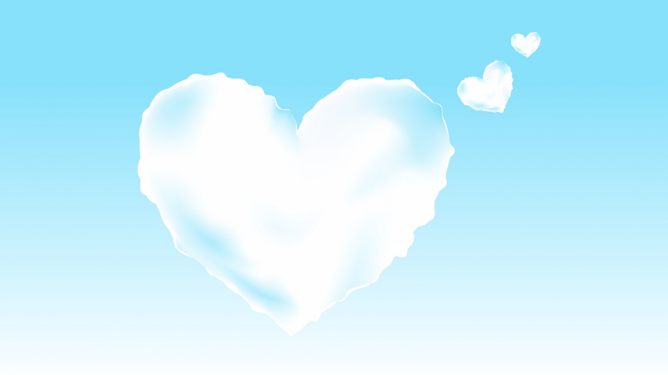 Облака в виде сердечек
