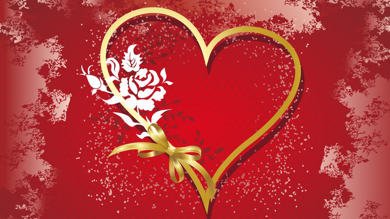 Яркое красное сердце День Св. Валентина