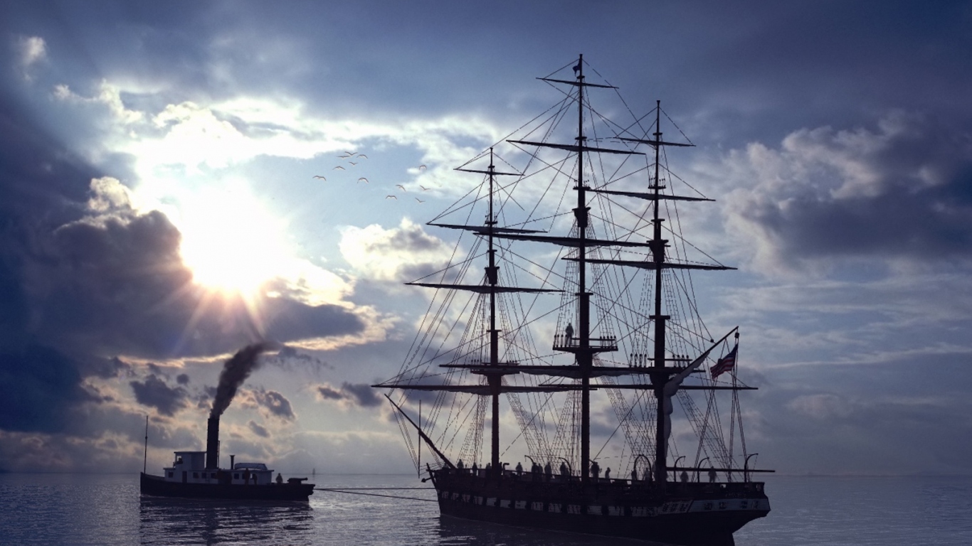Трехмачтовый парусник