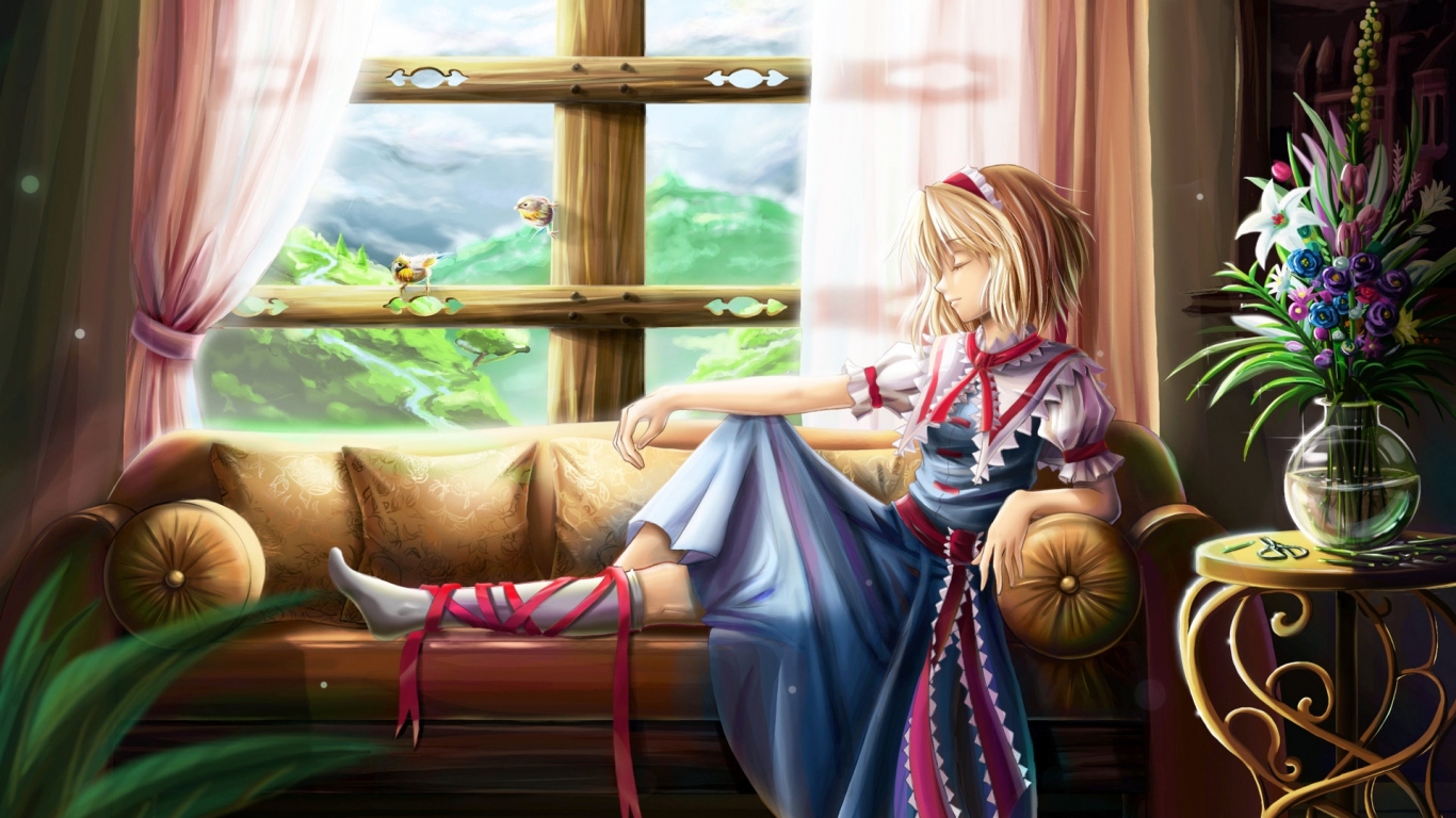 Отдыхая на диванчике