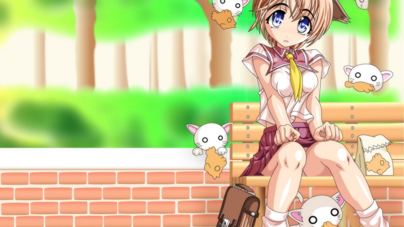 Девчонка и кошечки